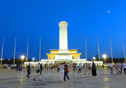 國慶慶典演練前的天安門廣場。